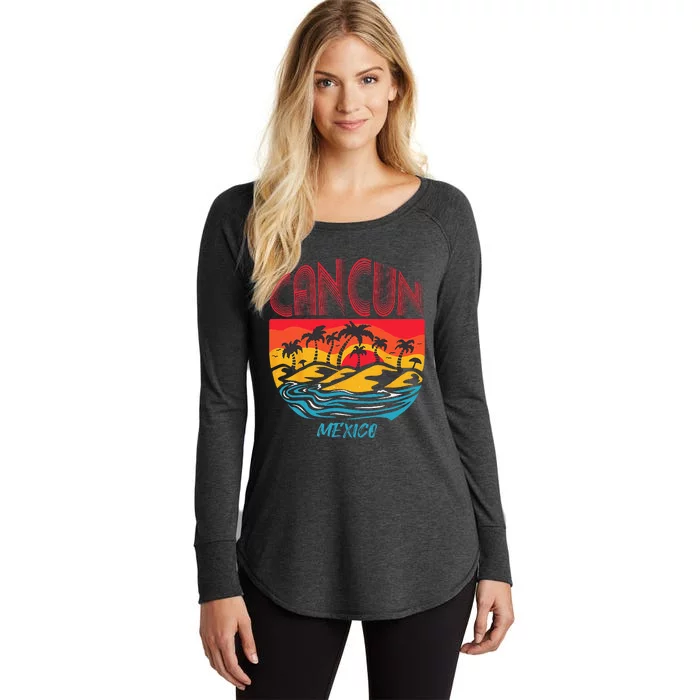 Cancun Surfing Mexico Vacation Ocean Beach Sun Women's Perfect Tri Tunic Long Sleeve Shirt