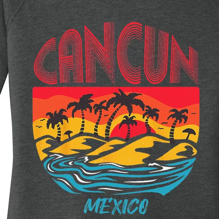 Cancun Surfing Mexico Vacation Ocean Beach Sun Women's Perfect Tri Tunic Long Sleeve Shirt