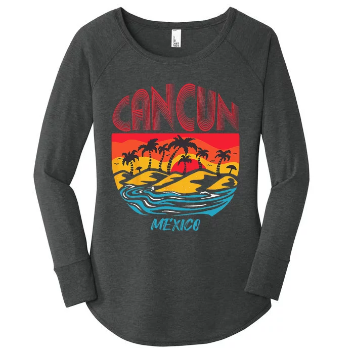 Cancun Surfing Mexico Vacation Ocean Beach Sun Women's Perfect Tri Tunic Long Sleeve Shirt