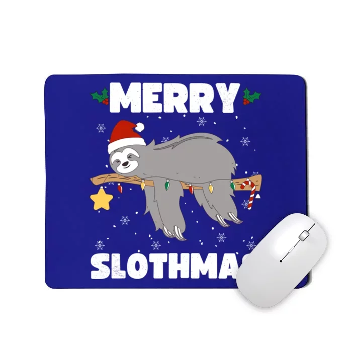 Christmas Sloth Merry Slothmas Wrapped In Christmas Lights Great Gift Mousepad