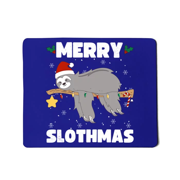 Christmas Sloth Merry Slothmas Wrapped In Christmas Lights Great Gift Mousepad