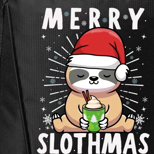 Christmas Sloth Merry Slothmas Merry Christmas Gift City Backpack