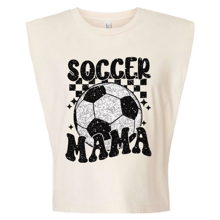 Checkered Soccer Mama Retro Soccer Mom Soccer Season Garment-Dyed Women's Muscle Tee