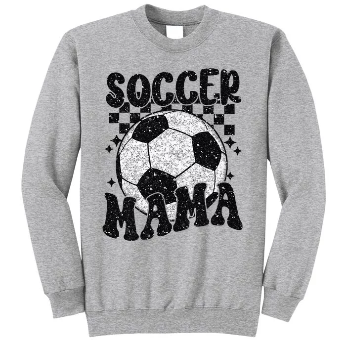 Checkered Soccer Mama Retro Soccer Mom Soccer Season Tall Sweatshirt