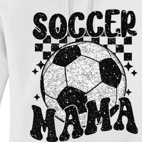 Checkered Soccer Mama Retro Soccer Mom Soccer Season Women's Pullover Hoodie