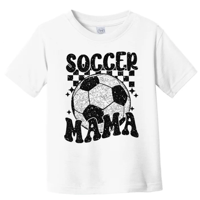 Checkered Soccer Mama Retro Soccer Mom Soccer Season Toddler T-Shirt