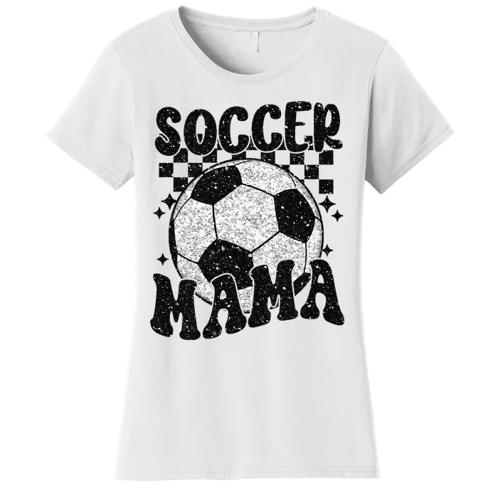 Checkered Soccer Mama Retro Soccer Mom Soccer Season Women's T-Shirt