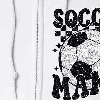 Checkered Soccer Mama Retro Soccer Mom Soccer Season Full Zip Hoodie