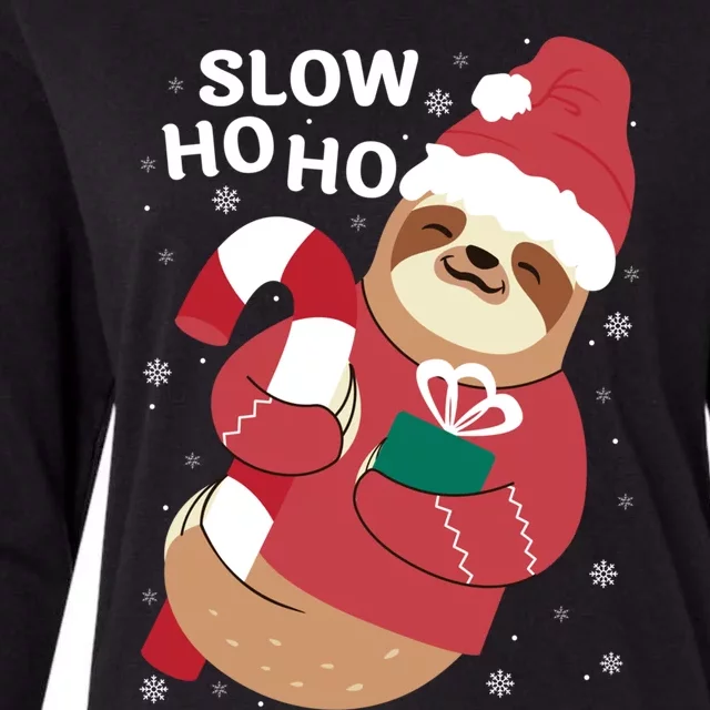 Christmas Sloth Merry Slothmas Slow Ho Ho Funny Sloth Great Gift Womens Cotton Relaxed Long Sleeve T-Shirt