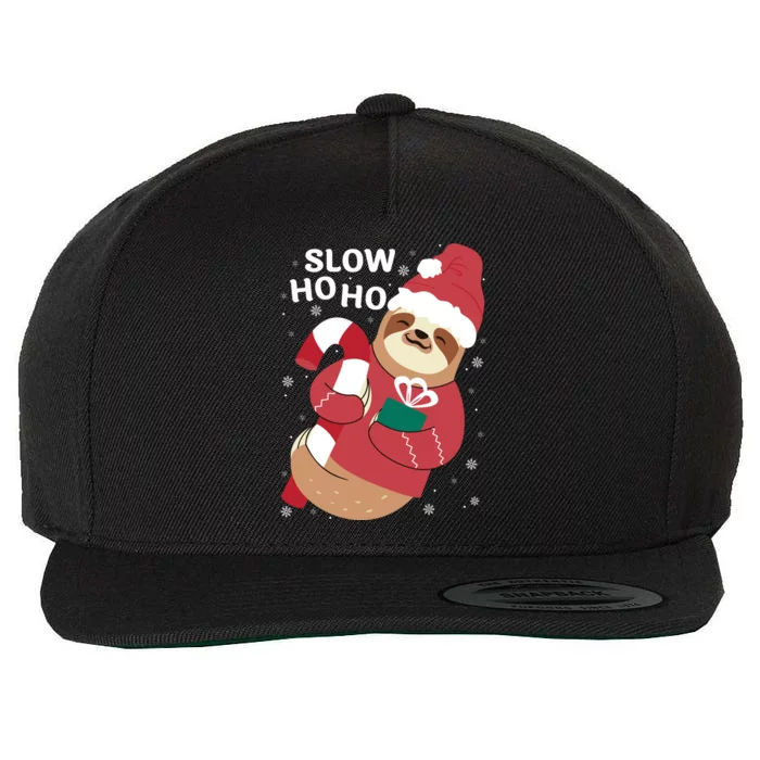 Christmas Sloth Merry Slothmas Slow Ho Ho Funny Sloth Great Gift Wool Snapback Cap