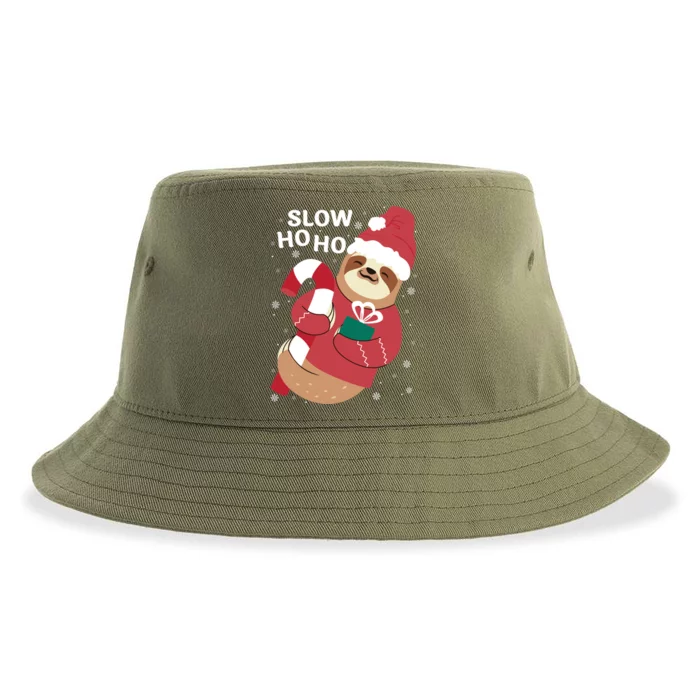 Christmas Sloth Merry Slothmas Slow Ho Ho Funny Sloth Great Gift Sustainable Bucket Hat