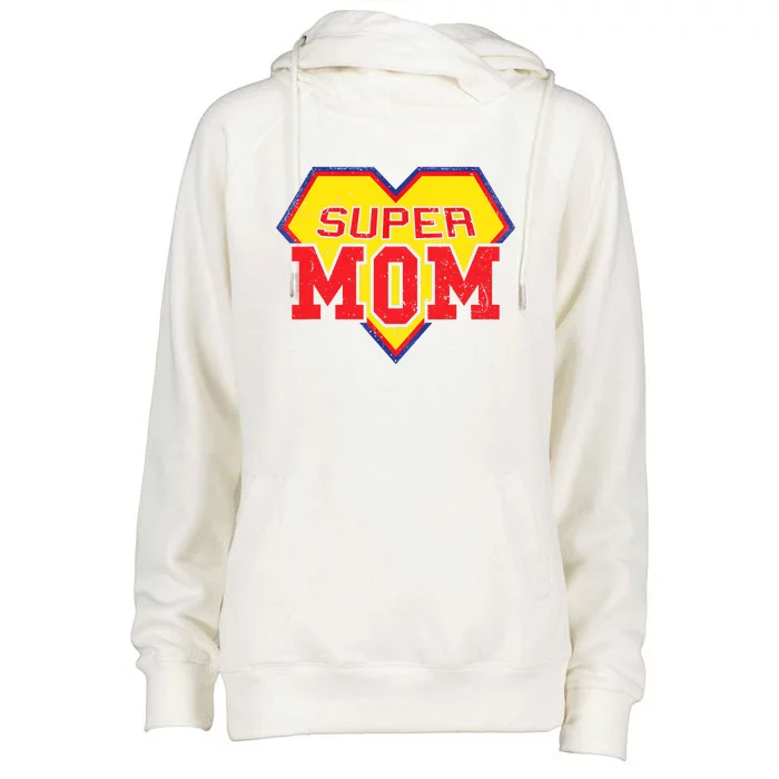 Cool Super Mom Gift Funny Superhero Mother's Day Gift Womens Funnel Neck Pullover Hood