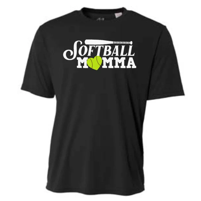 Cool Softball Momma Gift For Mom Women Proud Ball Sports Cooling Performance Crew T-Shirt