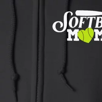 Cool Softball Momma Gift For Mom Women Proud Ball Sports Full Zip Hoodie