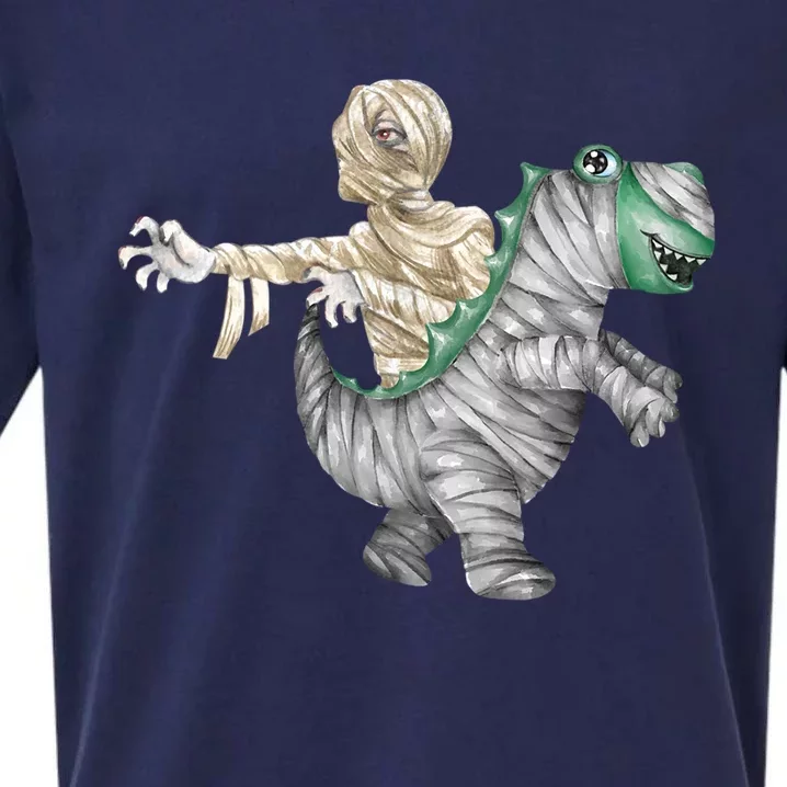 Cool Skeleton Mummy And Dinosaur Halloween Costume Cap Dino Gift Sueded Cloud Jersey T-Shirt