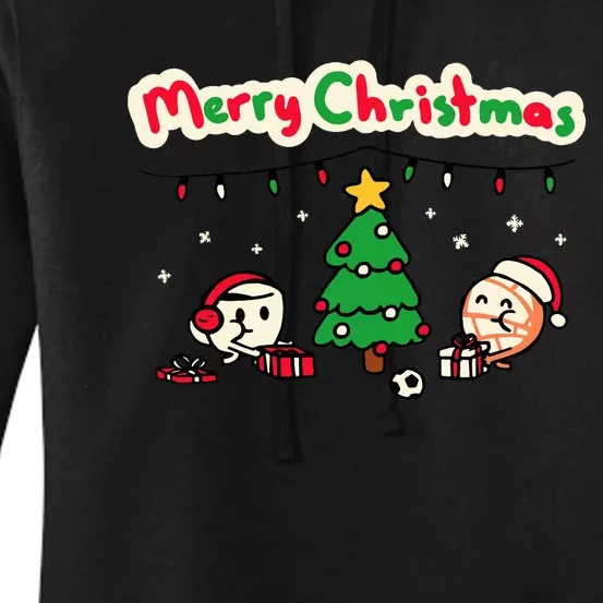 Coffee & Shell Merry Christmas Christmas Women's Pullover Hoodie