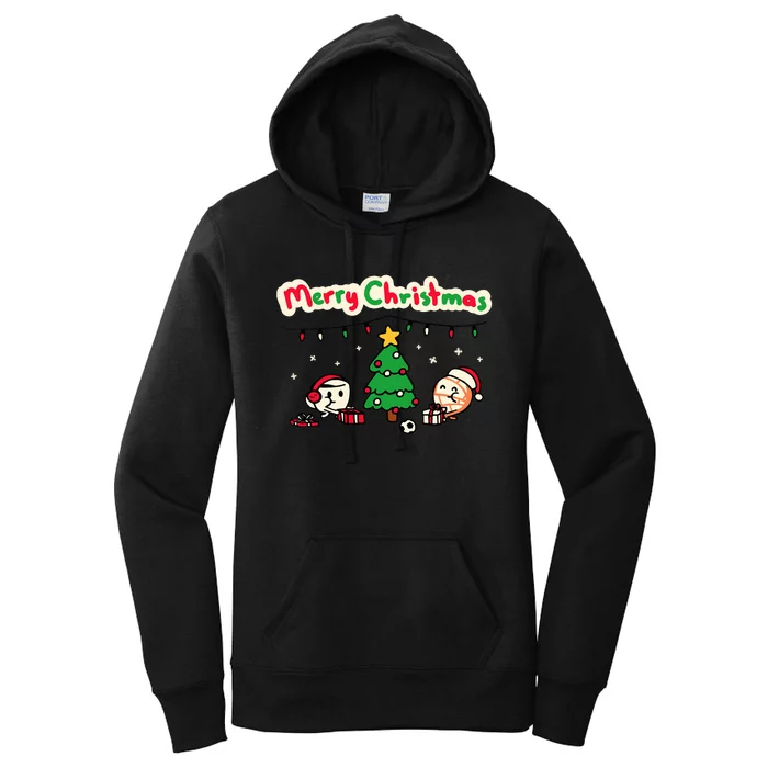 Coffee & Shell Merry Christmas Christmas Women's Pullover Hoodie