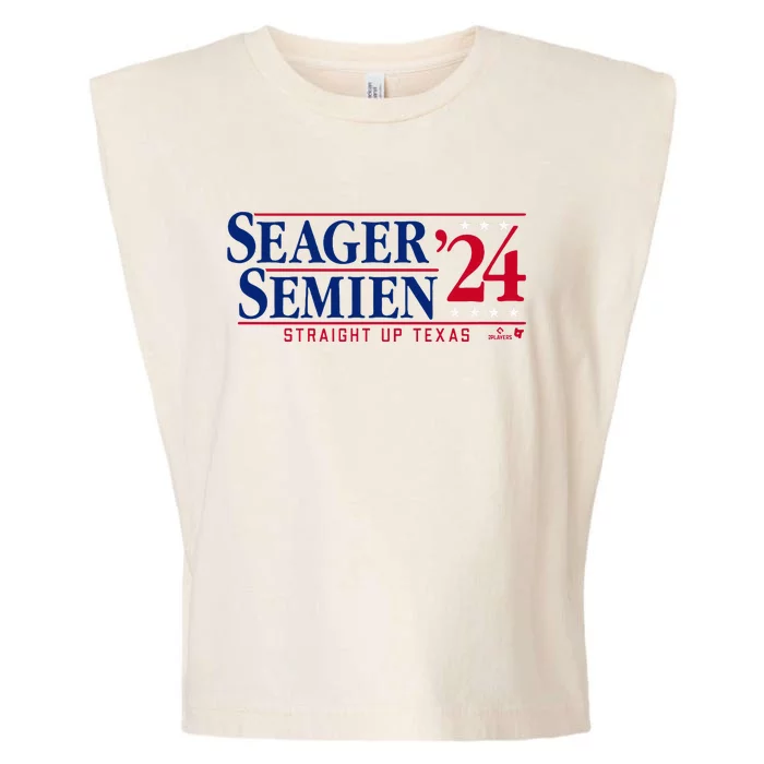 Corey Seager & Marcus Semien 24 Texas Baseball Garment-Dyed Women's Muscle Tee