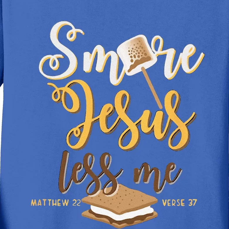 Christian Smore More Jesus Less Me Camping Chocolate Dessert Kids Long Sleeve Shirt