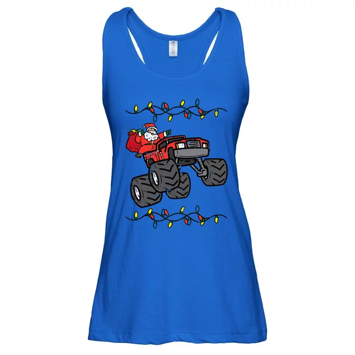 Christmas Santa Monster Truck Xmas Ladies Essential Flowy Tank