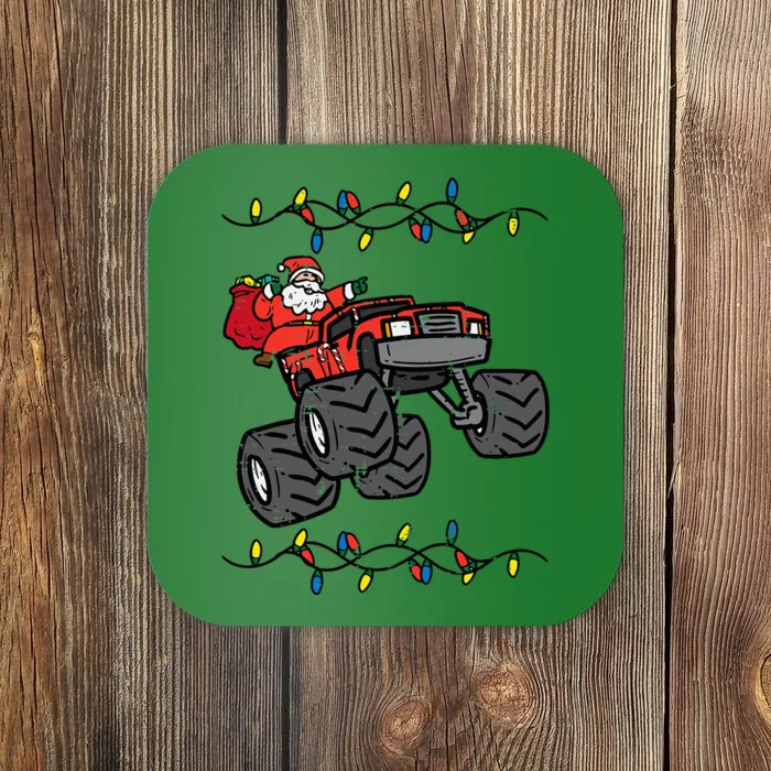 Christmas Santa Monster Truck Xmas Coaster