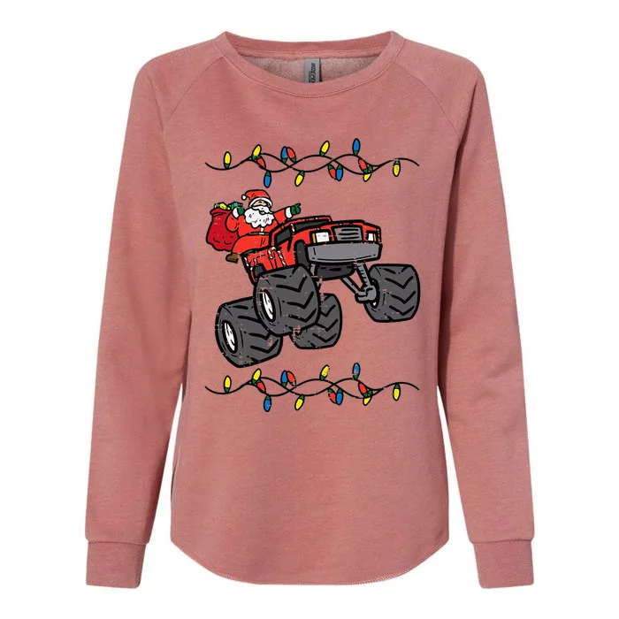 Christmas Santa Monster Truck Xmas Womens California Wash Sweatshirt