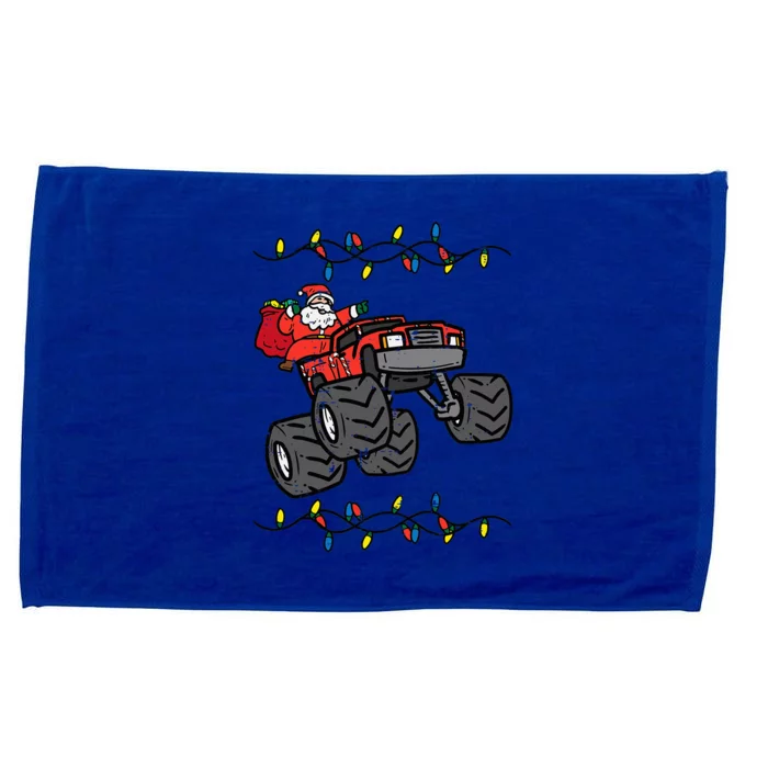 Christmas Santa Monster Truck Xmas Microfiber Hand Towel