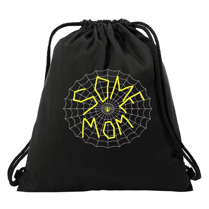 CharlotteS Some Mom Spider Web Drawstring Bag