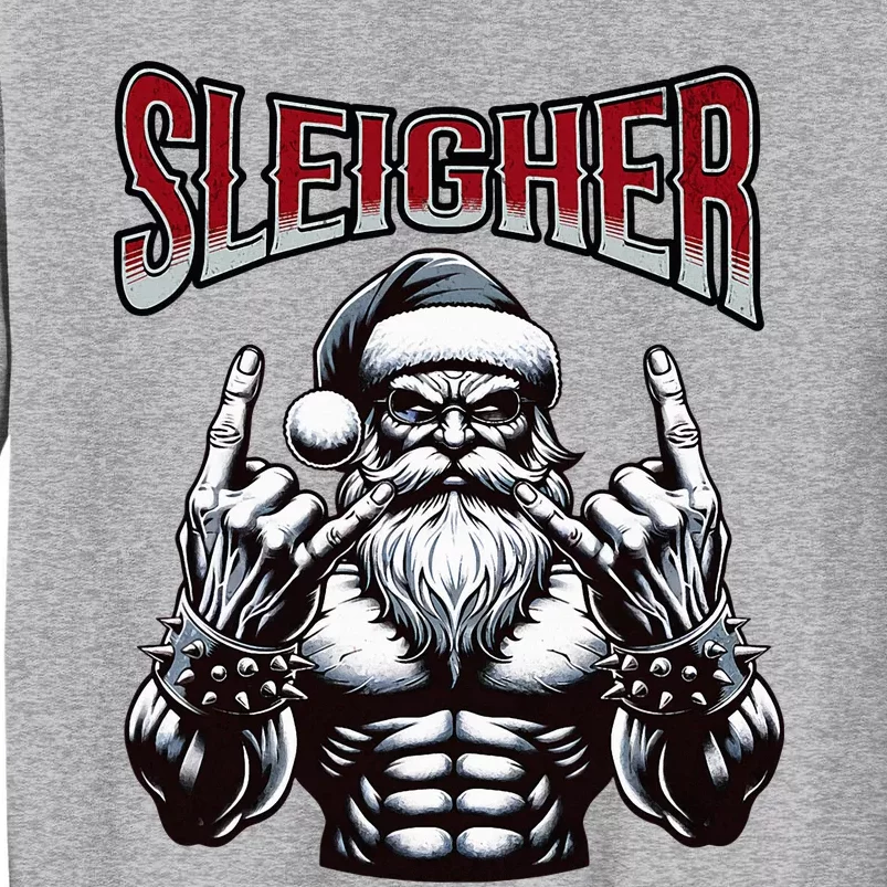 Chistmas Sleigher, Metal Santa Tall Sweatshirt