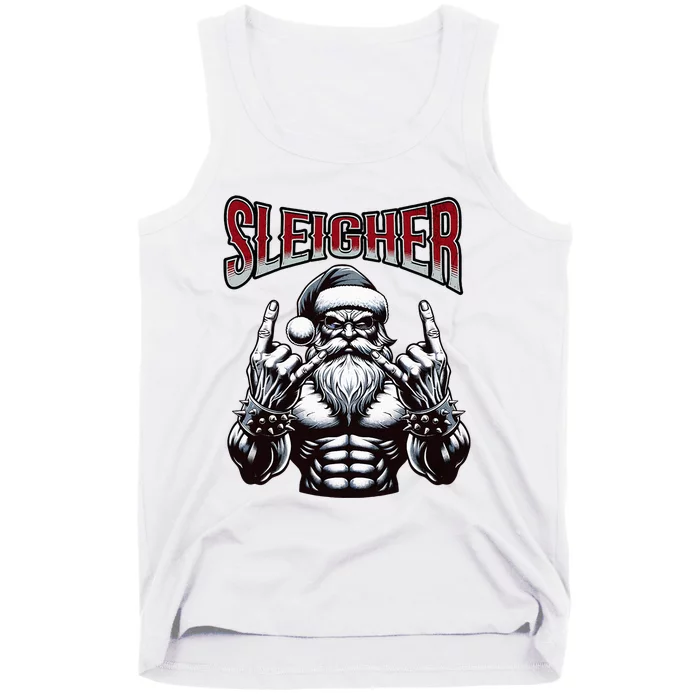 Chistmas Sleigher, Metal Santa Tank Top