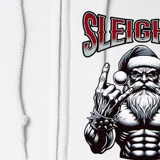 Chistmas Sleigher, Metal Santa Full Zip Hoodie