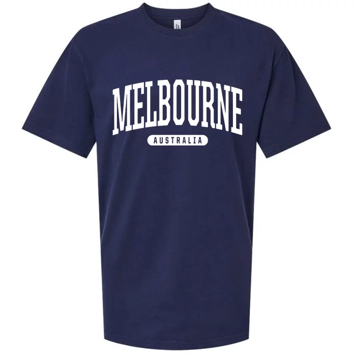 College Style Melbourne Australia Souvenir Gift Sueded Cloud Jersey T-Shirt