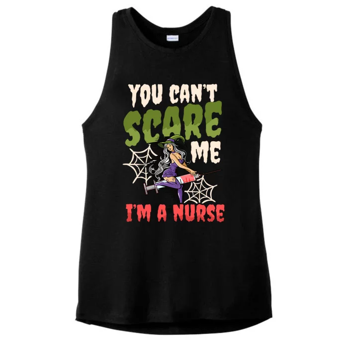 Cant Scare Me Design Halloween Nurse Gift Ladies Tri-Blend Wicking Tank