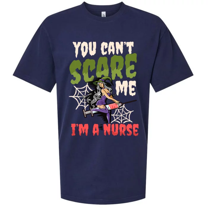 Cant Scare Me Design Halloween Nurse Gift Sueded Cloud Jersey T-Shirt