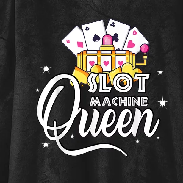 Cute Slot Machine Queen Funny Casino Gambling Hooded Wearable Blanket