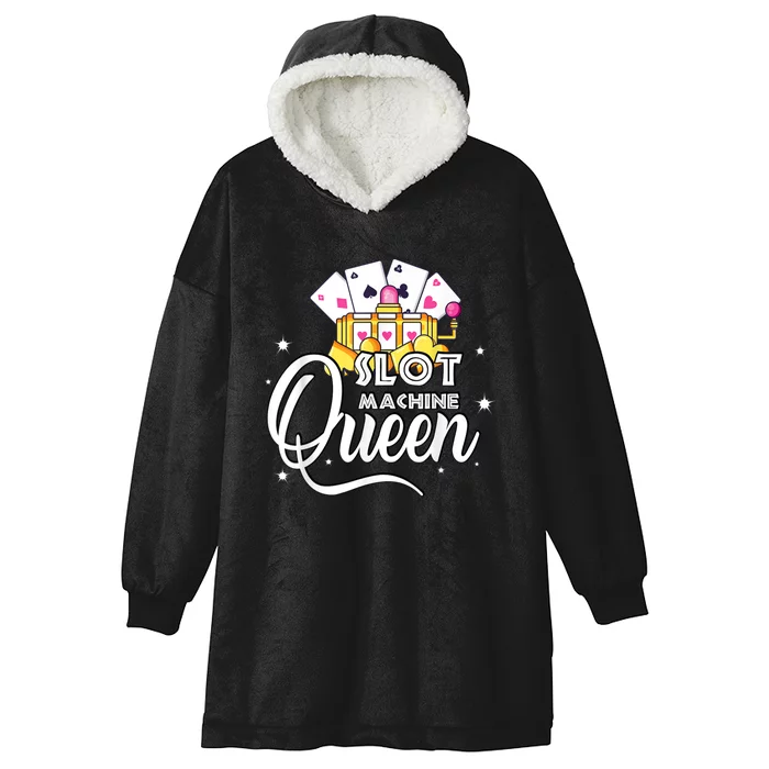 Cute Slot Machine Queen Funny Casino Gambling Hooded Wearable Blanket