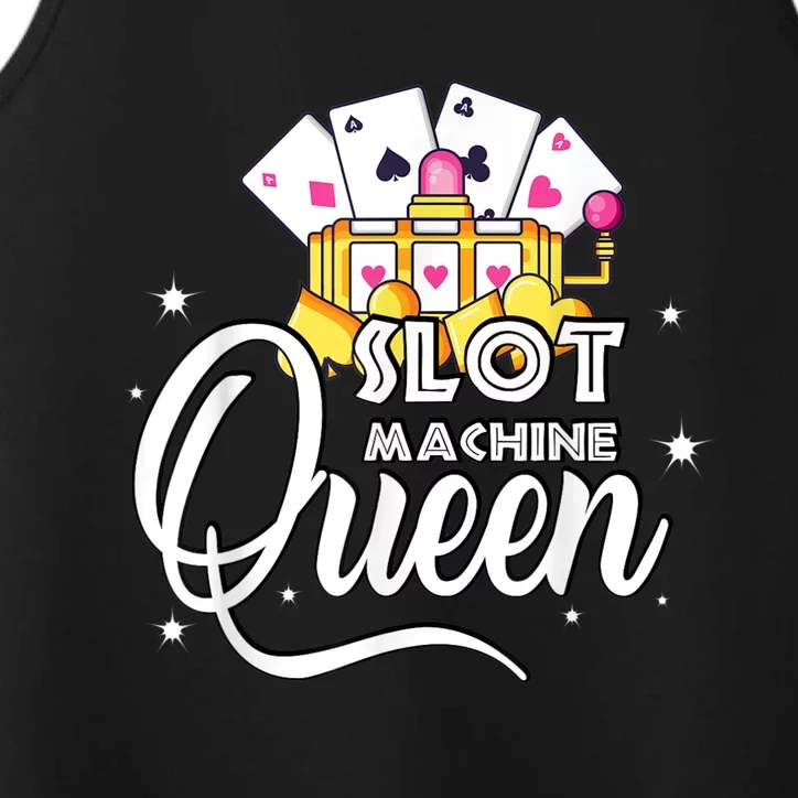 Cute Slot Machine Queen Funny Casino Gambling Performance Tank