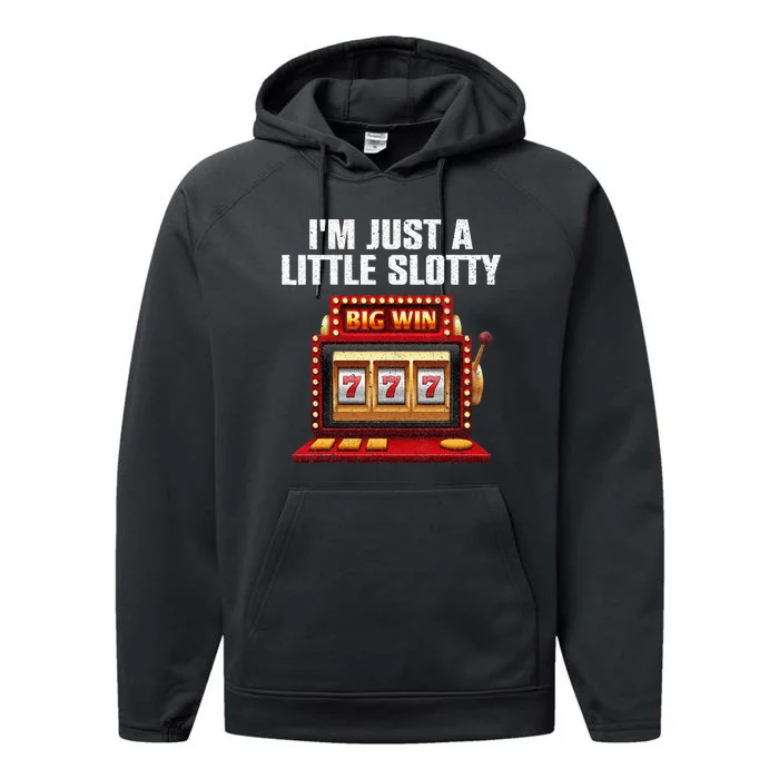 Cool Slot Machine Lovers Art For Men Women Casino Gambler Performance Fleece Hoodie