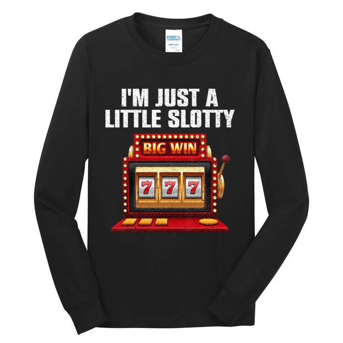 Cool Slot Machine Lovers Art For Men Women Casino Gambler Tall Long Sleeve T-Shirt