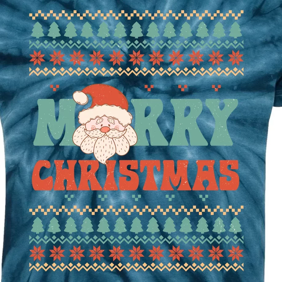 Cute Santa Merry Christmas Kids Tie-Dye T-Shirt