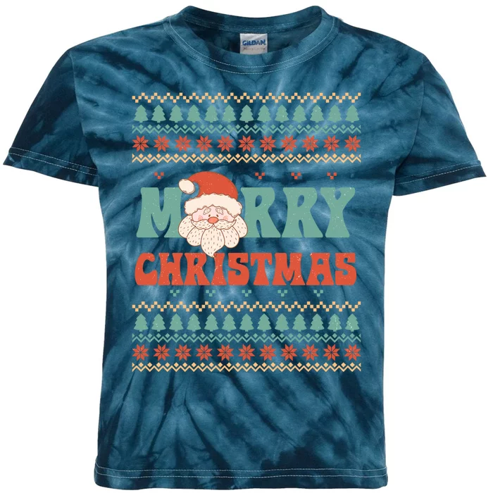 Cute Santa Merry Christmas Kids Tie-Dye T-Shirt