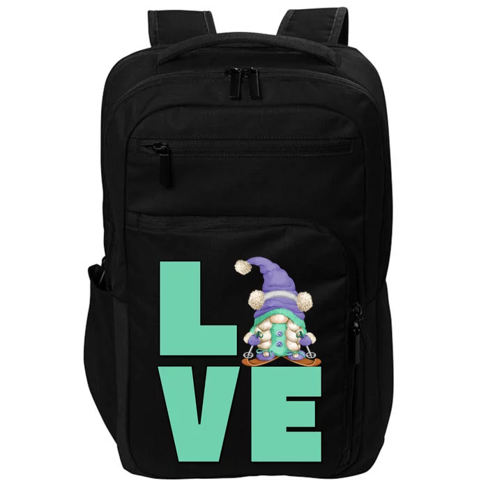 Cute Ski Mom Gnome Graphic And I Love Skiing Great Gift Impact Tech Backpack