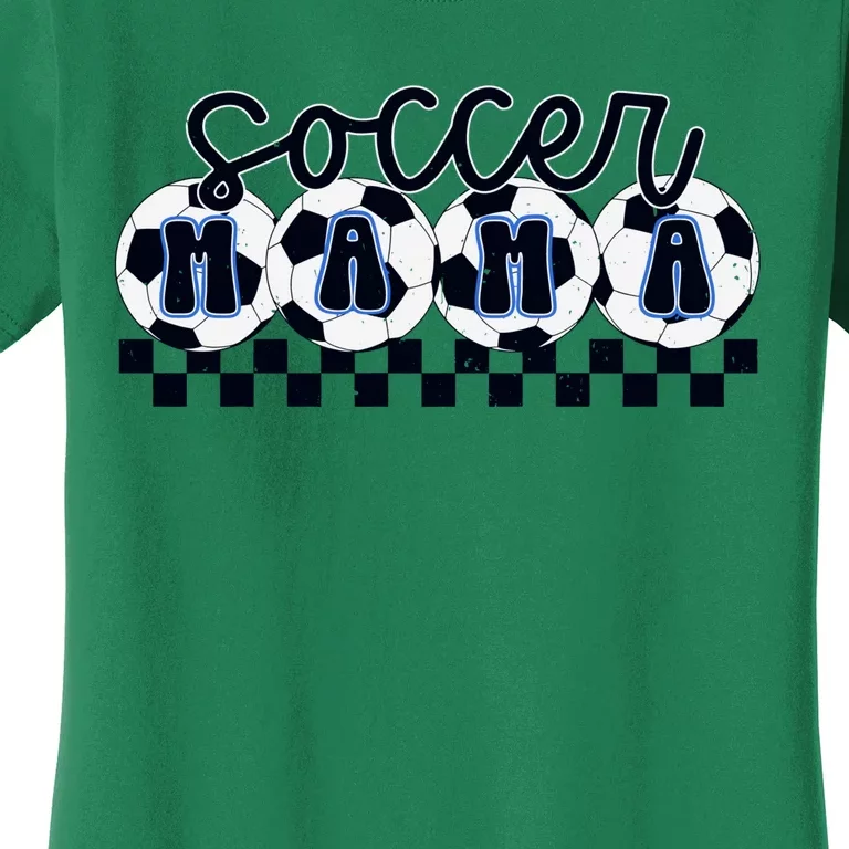 Checkered Soccer Mama Game Day Women's T-Shirt