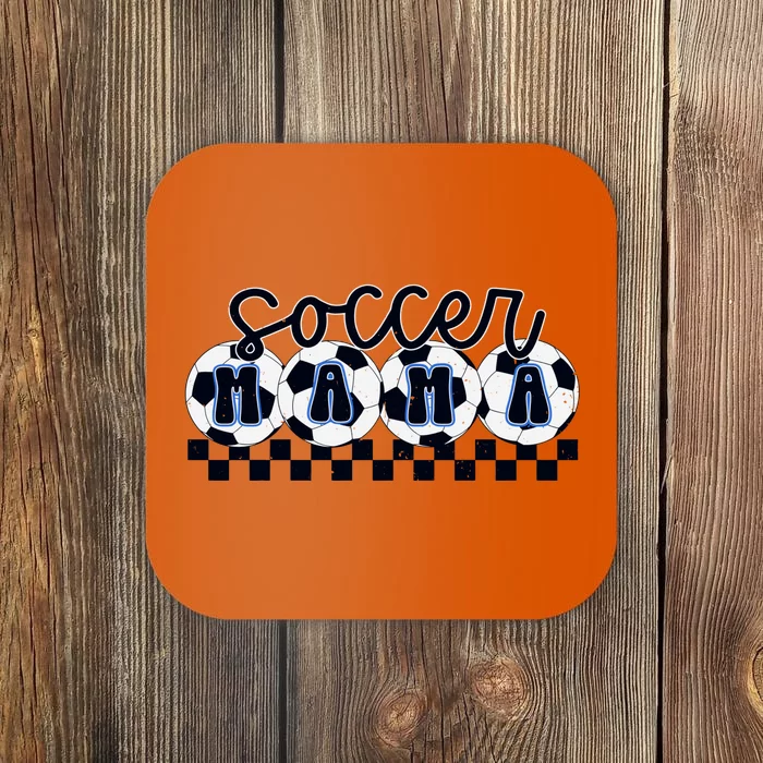 Checkered Soccer Mama Game Day Coaster