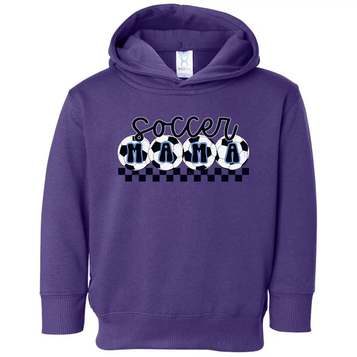 Checkered Soccer Mama Game Day Toddler Hoodie