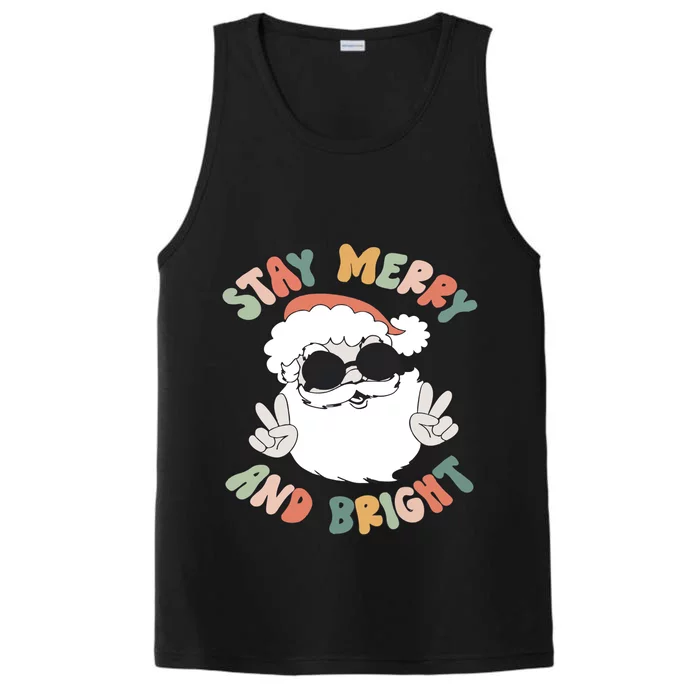 Christmas Stay Merry And Bright Santa Performance Tank