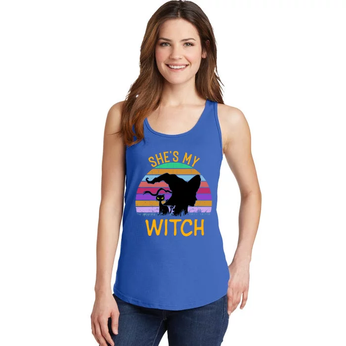 Cool She’S My Witch Couples Halloween Retro Vintage Great Gift Ladies Essential Tank