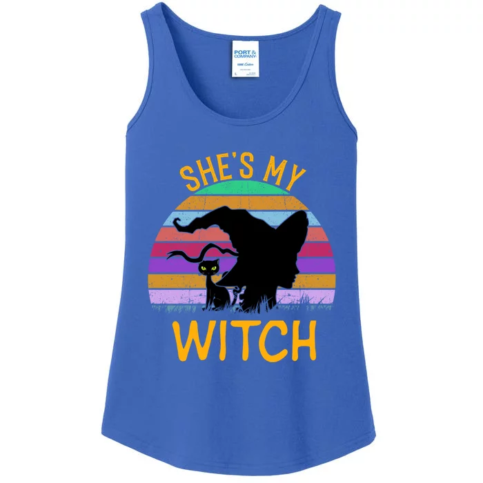 Cool She’S My Witch Couples Halloween Retro Vintage Great Gift Ladies Essential Tank