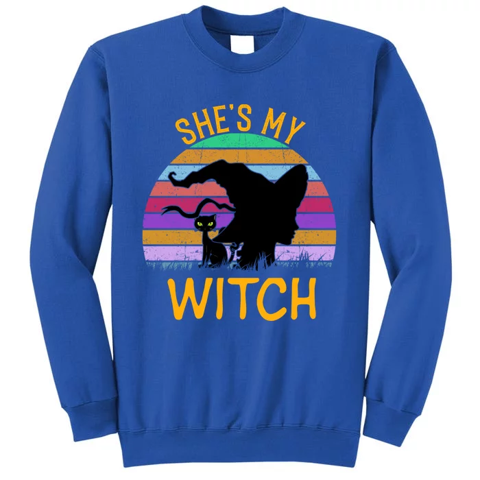 Cool She’S My Witch Couples Halloween Retro Vintage Great Gift Tall Sweatshirt