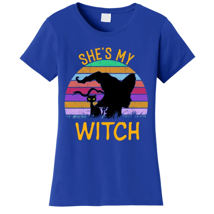 Cool She’S My Witch Couples Halloween Retro Vintage Great Gift Women's T-Shirt